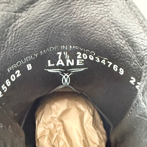 Lane Gallatin Womens Cowboy Booties Black Western Short Boots Snip Toe Size 7.5 - Picture 11 of 13